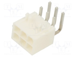 MiniFit Jr RA DR /Pegs 30Au V-0 6Ckt