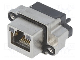 Socket; RJ45; with LED; IP68; THT; for panel mounting; straight