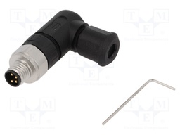 Connector: M8; male; PIN: 4; angled 90°; for cable; plug; 4A; 30V