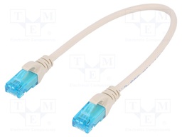 Patch cord; U/UTP; 5e; stranded; Cu; PVC; grey; 0.25m