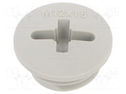 Stopper; M12; 1.5; IP56; Mat: polyamide; Body: light grey; 6mm
