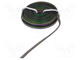 Wire: ribbon; stranded; 4x0,5mm2; red,blue,black,green; 10m