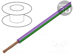 Wire; H05V-K,LgY; stranded; Cu; 1.5mm2; PVC; violet-green; 100m
