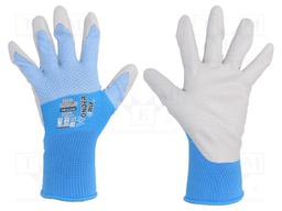 Protective gloves; Size: 10,XL; blue/white; nitryl,polyester