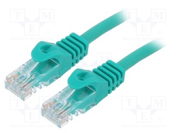 Patch cord; U/UTP; 6; stranded; CCA; PVC; green; Len: 3m; 26AWG