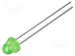 LED; yellow green; 5mm; 220mcd; 30°; Front: flat; 2.1VDC; bullet