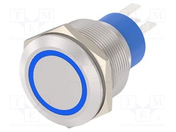 Switch: vandal resistant; Pos: 2; SPST; 3A/250VAC; OFF-ON; blue