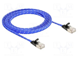 Patch cord; U/FTP; Cat: 6a; RJ45 plug,both sides; 2m; textile