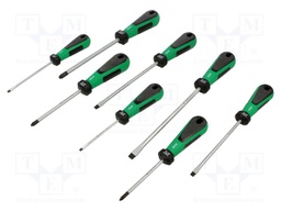 Kit: screwdrivers; Pcs: 8; Phillips,slot