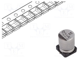 Capacitor: electrolytic; SMD; 10uF; 250VDC; Ø8x10mm; ±20%; 3000h