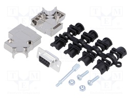 D-Sub; PIN: 9; plug; female; shielded,stamped and formed contacts