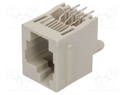 Socket; RJ25; PIN: 6; with panel stop blockade; Layout: 6p6c; THT