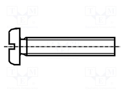 Screw; M5x25; DIN: 85A; Head: cheese head; slotted; polyamide