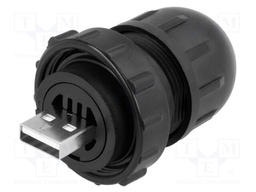 Plug; USB A; Data-Con-X; for cable; straight; USB 2.0; IP67,IP68