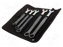 Wrench-set; combination spanner; with ratchet; 5pcs.