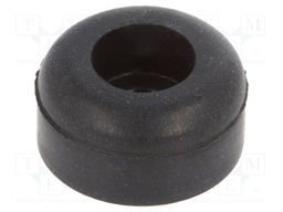 Screw fastened foot; H: 11.1mm; black; Dim: Ø18.2mm; Cutout: Ø3.2mm