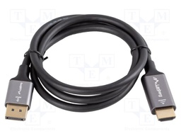 Cable; DisplayPort plug,HDMI plug; PVC; 1m; black; 32AWG; Core: Cu
