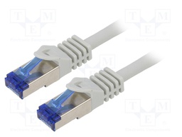 Patch cord; S/FTP; 6a; stranded; Cu; LSZH; grey; 15m; 26AWG; -20÷75°C