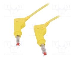 Test lead; silicone; 0.5m; yellow; 32A; Type: with sliding cover