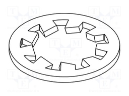 Washer; internally serrated
