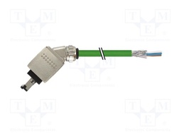 Patch cord; wires,RJ45 down angled plug; 5; stranded; Cu; PUR