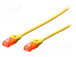 Patch cord; U/UTP; 6; stranded; Cu; LSZH; yellow; 3m; 26AWG