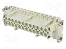 Connector: HDC; female; CNE; PIN: 24; 24+PE; size 104.27; 16A; 500V
