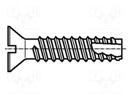 Screw; 2,9x6,5; Head: countersunk; slotted; hardened steel; zinc