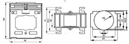 Current transformer; Iout: 1A; Iin: 1.2kA; Ø: 44mm; Cutout: 30x60mm