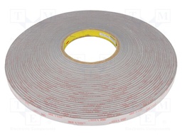 Tape: fixing; W: 12mm; L: 33m; D: 1.1mm; acrylic; grey; -35÷90°C