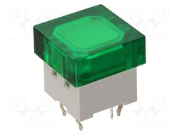 Keypad; SPST-NO; Pos: 2; 0.05A/24VDC; THT; LED; green; 1.57N; 11mm