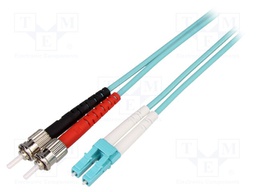 Connector: fiber optic; patchcord; multi mode duplex (MM); ST,LC