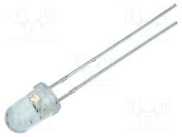 LED; 5mm; red; 14400÷18000mcd; 15°; Front: convex; Pitch: 2.54mm