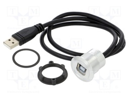 Adapter; USB A plug,USB B socket; USB 2.0; Thread: M25; 1÷10mm