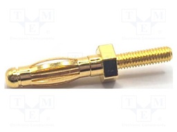 Connector: 4mm banana; plug; 20A; 30.5mm; gold-plated; M3; brass