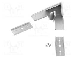 Connector 60°; silver; aluminium,polycarbonate; anodized