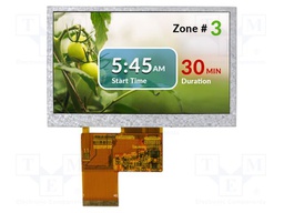 Display: TFT; 800x480; Illumin: LED; Dim: 106x67.2x2.95mm; 850cd/m2