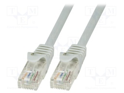Patch cord; U/UTP; 6; stranded; CCA; PVC; grey; 1.5m; 24AWG