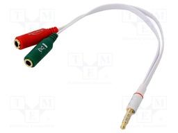 Cable; Jack 3.5mm 3pin socket x2,Jack 3,5mm 4pin plug; 0.2m