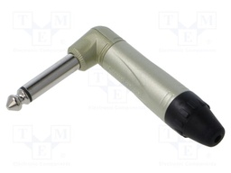 Connector: Jack 6,3mm; plug; male; angled; mono; for cable; silver