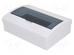 Enclosure: for modular components; IP40; white; No.of mod: 12
