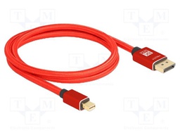 Cable; DisplayPort plug,mini DisplayPort plug; textile; Len: 1m
