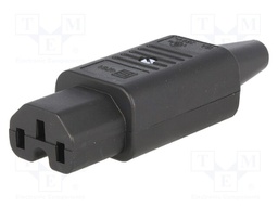 Connector: AC supply; plug; female; 10A; 250VAC; IEC 60320; 8.5mm