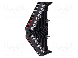 Splice terminal: rail; 1.5mm2; ways: 8; terminals: 32; black; 250VAC