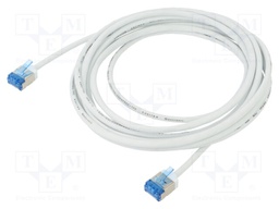 Patch cord; U/FTP; 6a; stranded; Cu; LSZH; white; 3m; 32AWG; -20÷75°C
