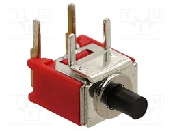 Switch: push-button; Pos: 2; SPST-NO; 1A/250VAC; 3A/28VDC; OFF-(ON)