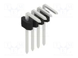 Connector: pin strips; pin header; male; PIN: 4; 1.27mm; THT; 1x4