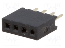 Socket; pin strips; female; PIN: 4; straight; 1.27mm; THT; 1x4; 1A