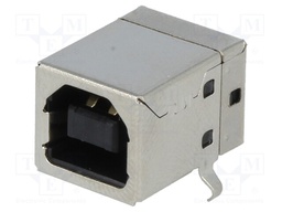 Socket; USB B; THT; angled 90°; USB 2.0; gold-plated