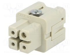 Connector: HDC; female; CKS; PIN: 4; 3+PE; size 21.21; 10A; 400V